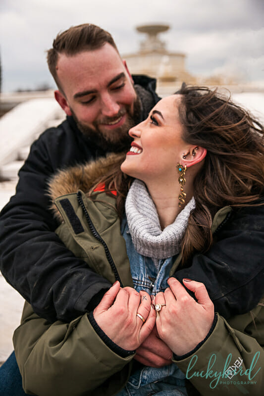 belle isle engagement photos during winter
