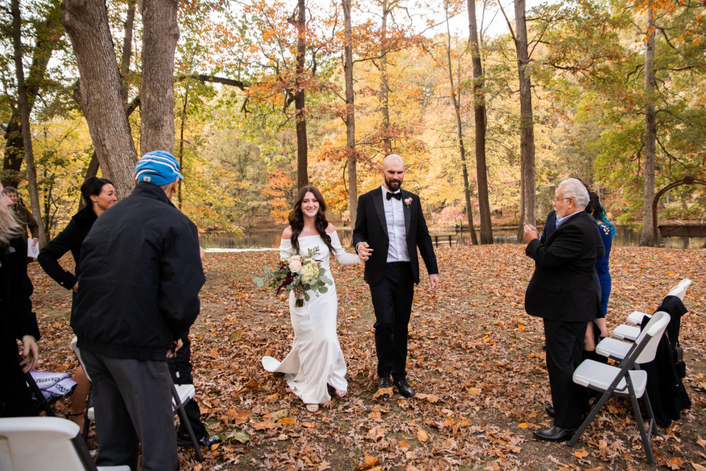 oak openings fall wedding ceremony photos