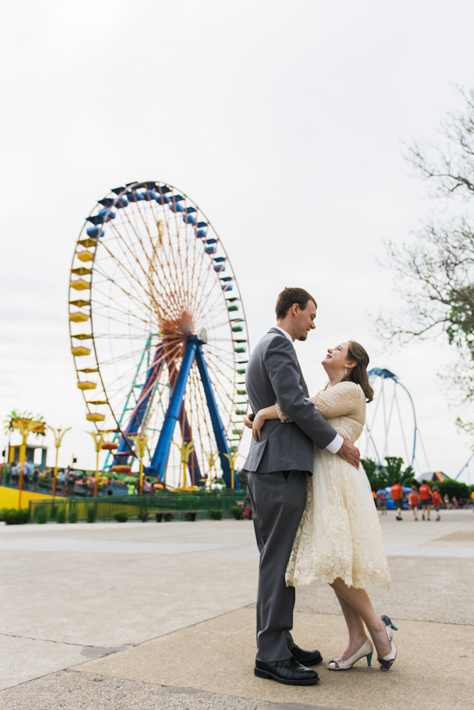 theme park wedding photos