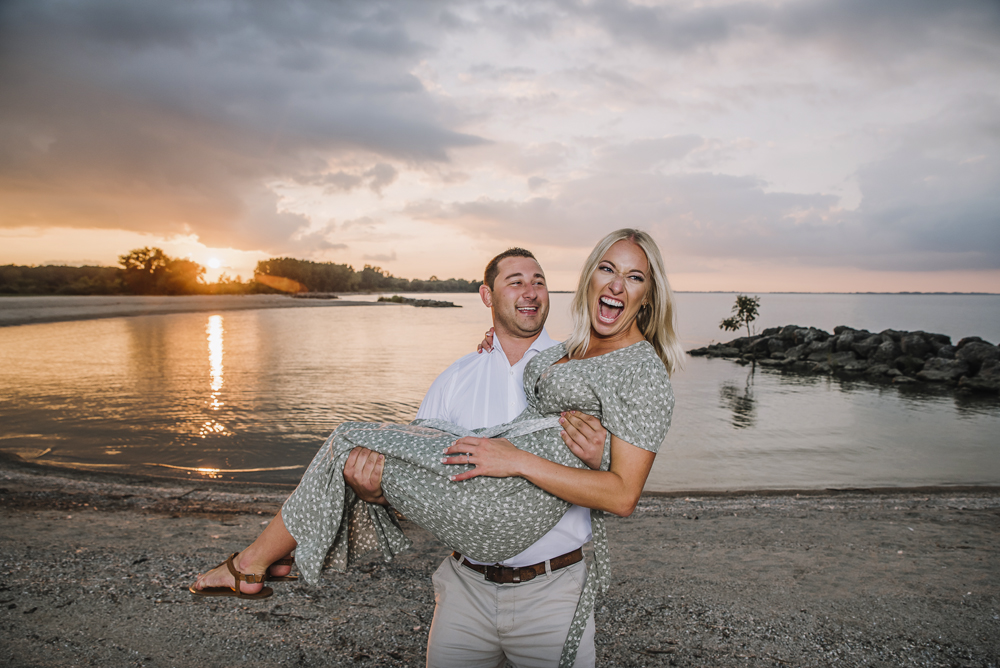 summer engagement photos at maumee bay toledo beach