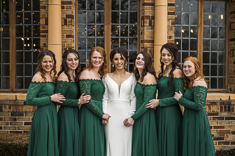 bridesmaids-in-front-of-nazareth-hall-cadet-west