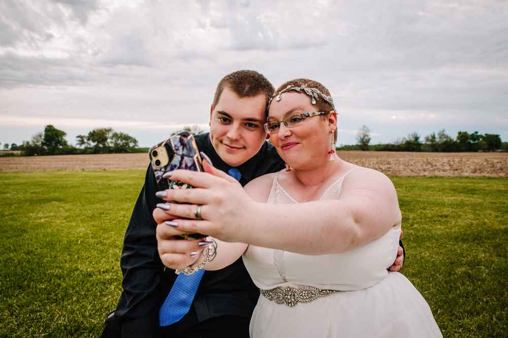couple wedding selfie photo