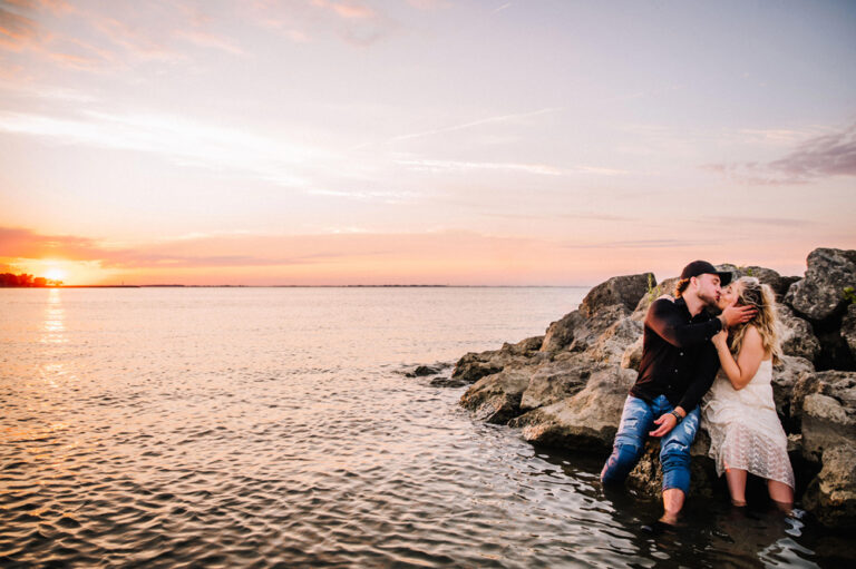 Maumee Bay Summer Engagement Photos in the Water