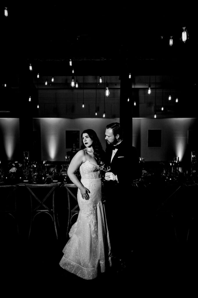 black and white toledo wedding photo
